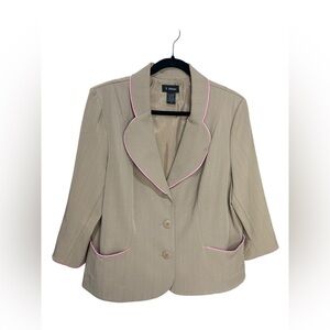 Elegant Beige Blazer with Pink Accents